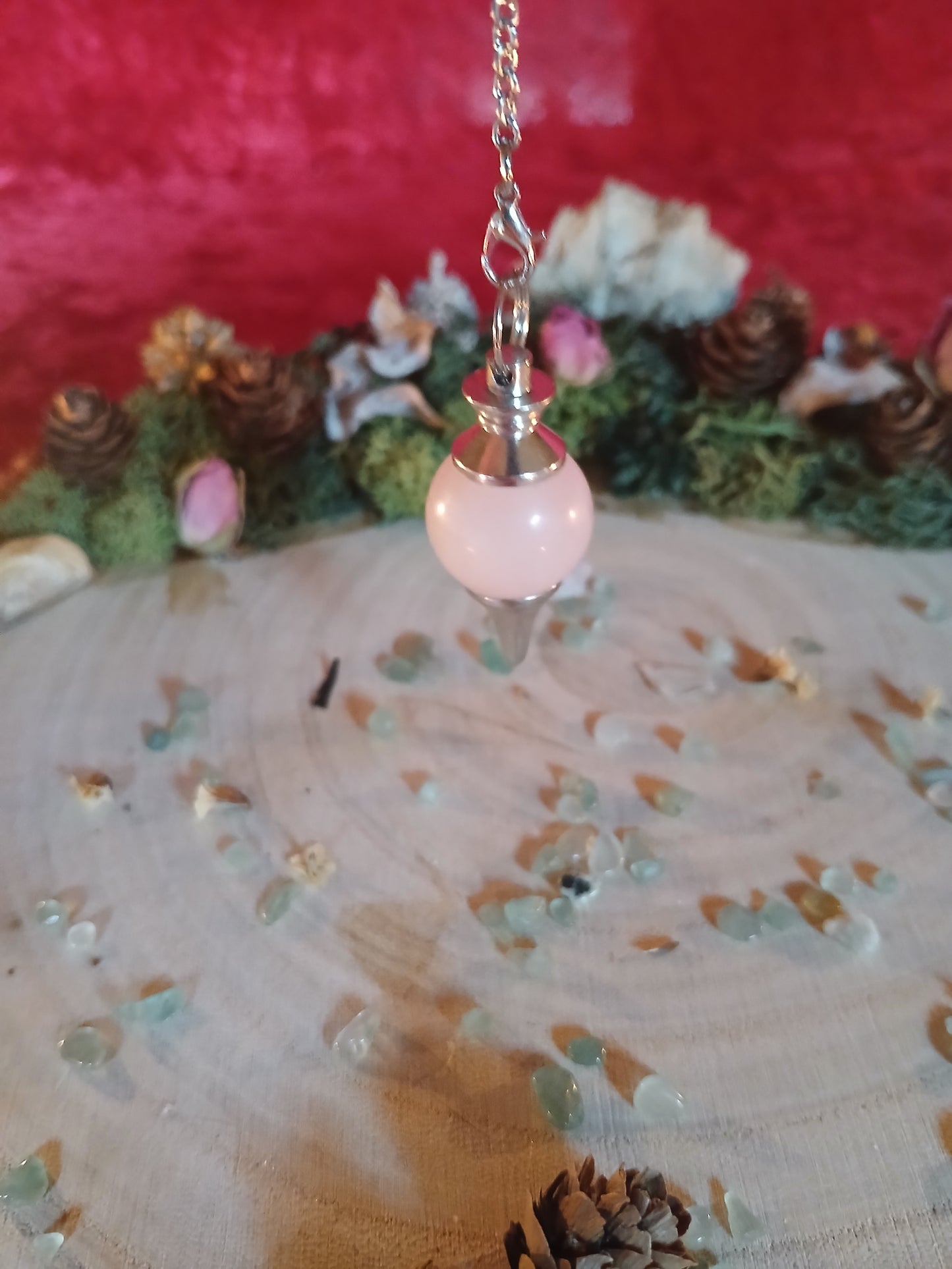 Pendule Quartz rose boule