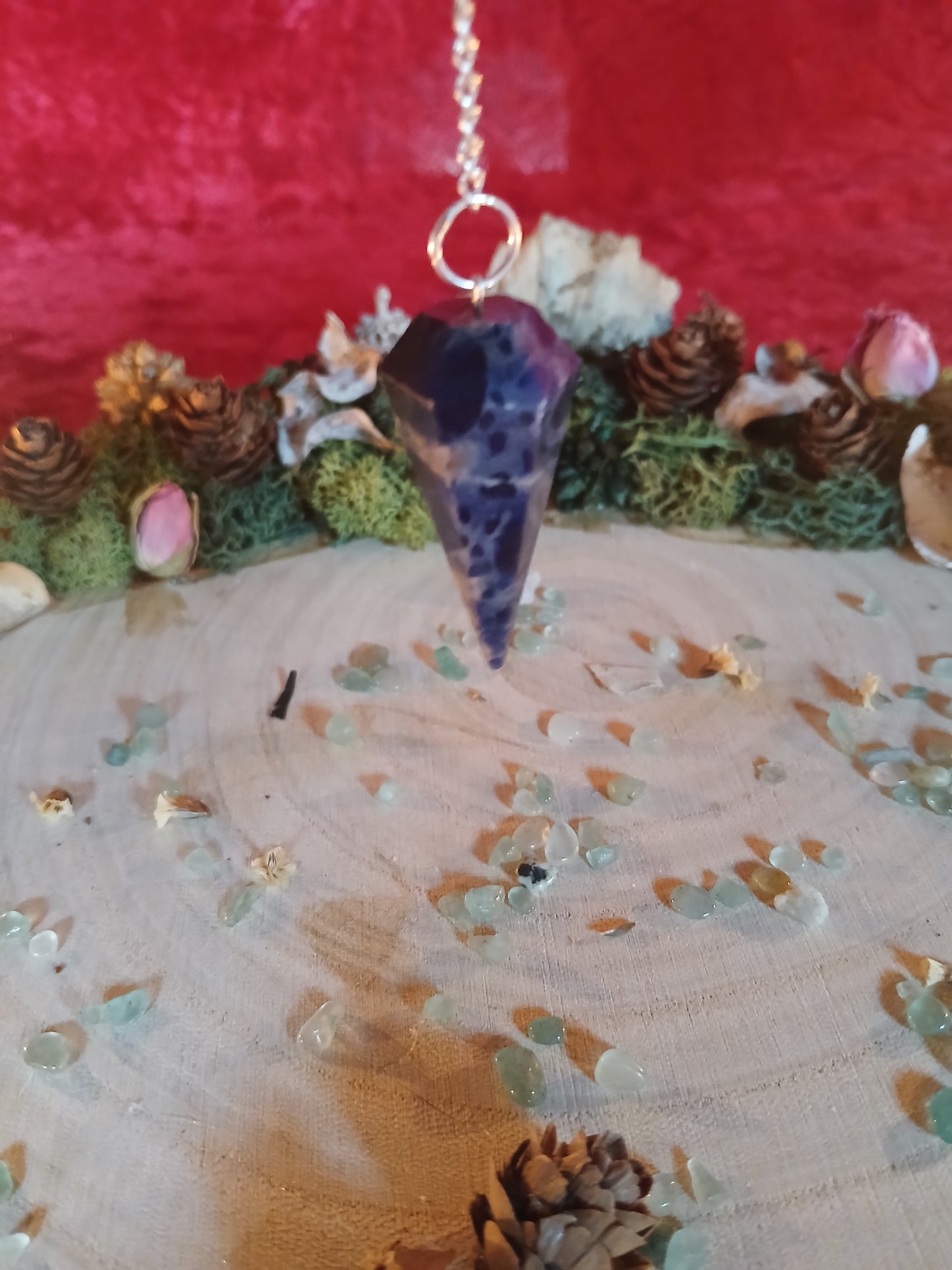 Pendule pointe facettée sodalite