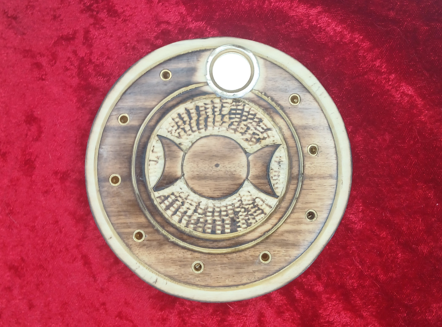 Encensoir triple lune en bois