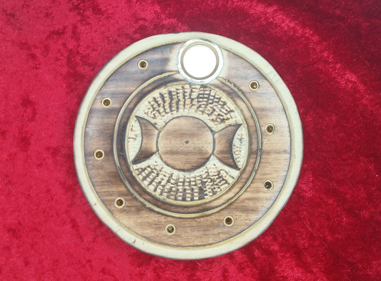 Encensoir triple lune en bois