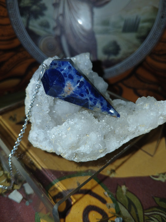 Pendule pointe facettée sodalite