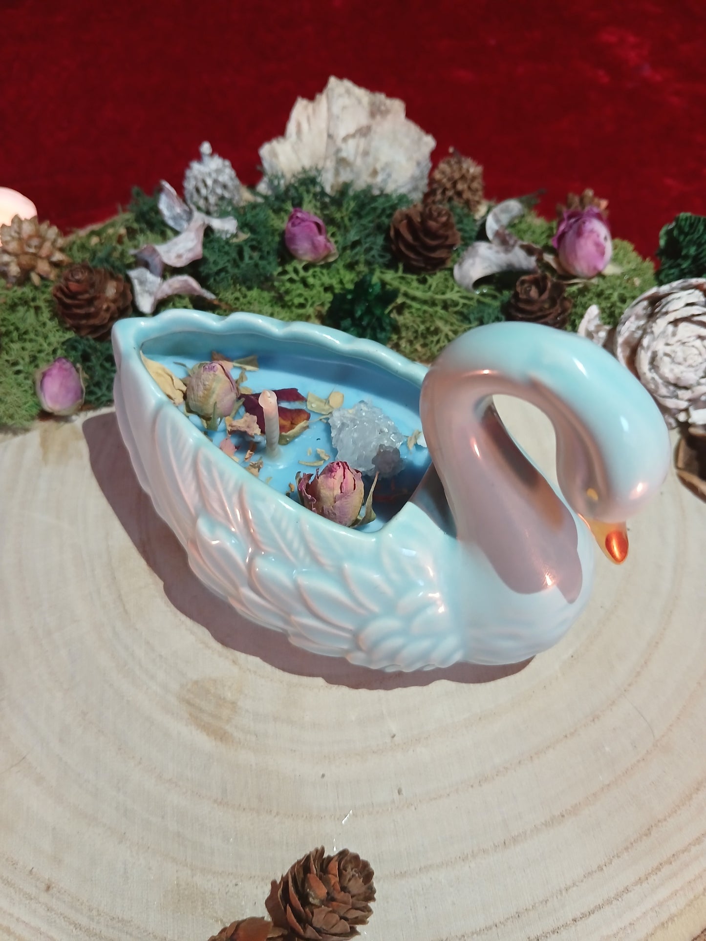 Bougie Artisanale parfumée "La danse amoureuse du cygne d’Aphrodite"