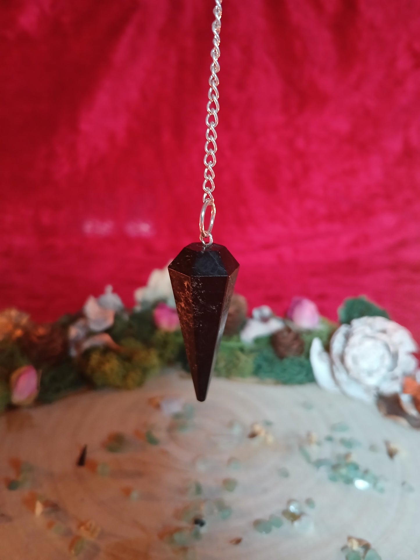 Pendule tourmaline pointe facettée